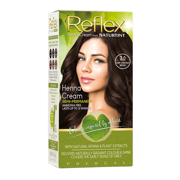 Naturtint Reflex Semi-Permanent Henna Cream Hair Colour 5.0 (Light Chestnut Brown) Semi-Permanent Hair Colour Holland&Barrett   