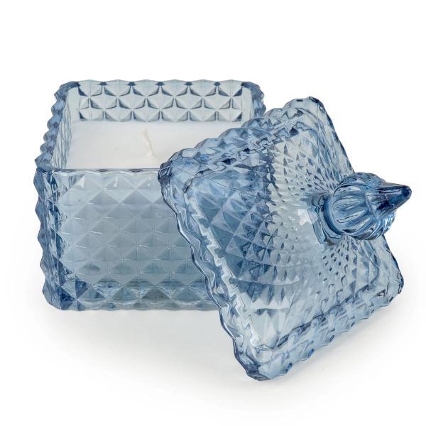 Candlelight embossed candle jar Tianshui Blue, UK version