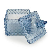 Candlelight embossed candle jar Tianshui Blue, UK version