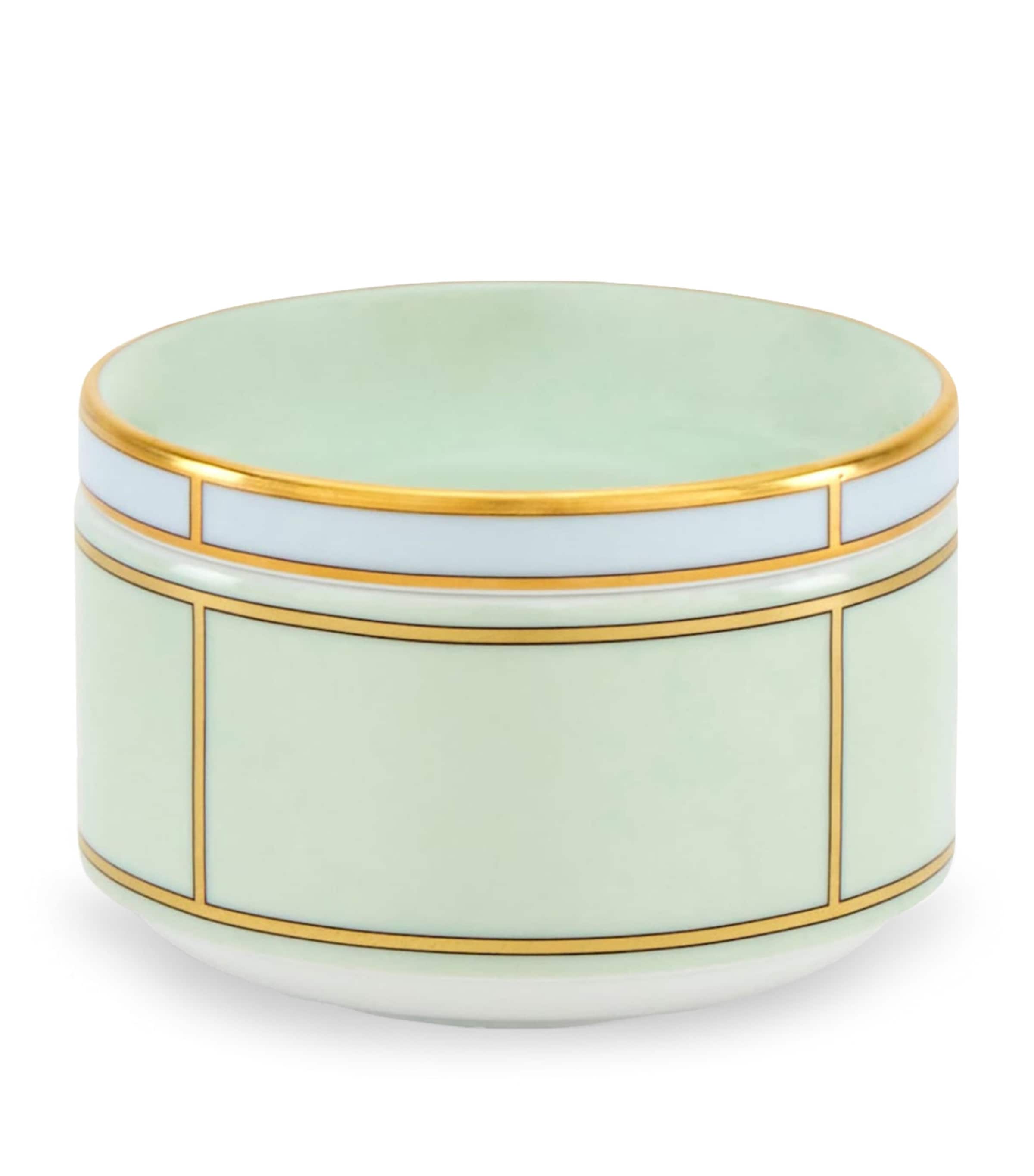 GINORI 1735 porcelain sugar pot Verde 10cm, UK version