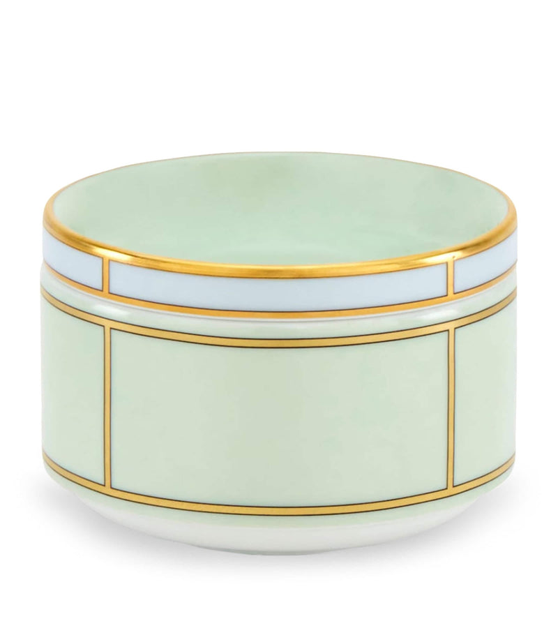 GINORI 1735 porcelain sugar pot Verde 10cm, UK version