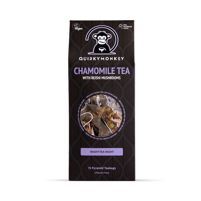 Holland & Barrett Quirky Monkey Chamomile Tea With Reishi Mushroom ( Night-Tea Night) 15 X Pyramid Teabags- Buy online at McGrocer