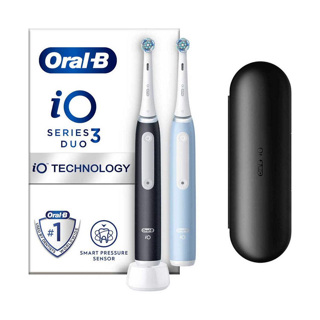 Oral-B iO3 Electric Toothbrush Matt Black & Ice Blue Duo Pack