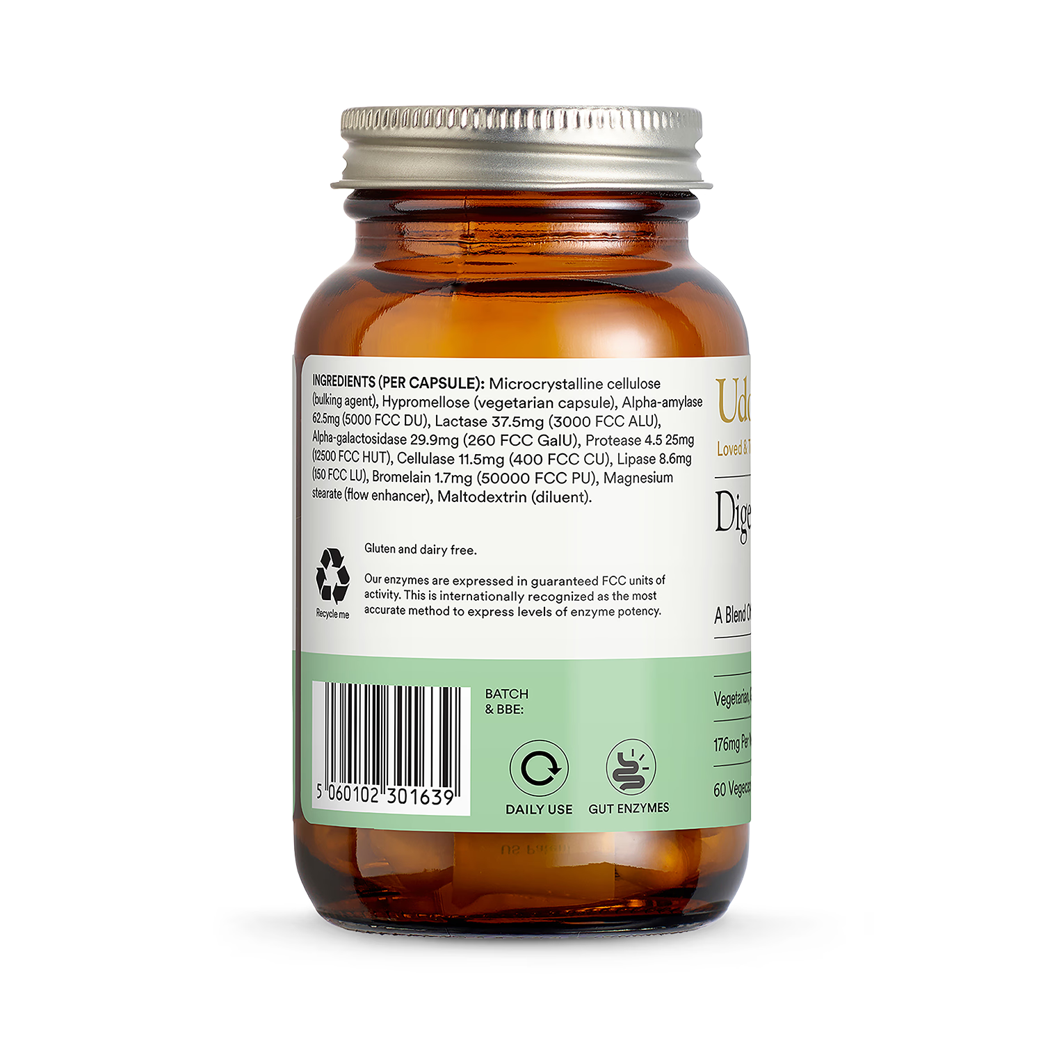 Udo's Choice digestive enzyme blend 176mg 60 vegecaps, imported from the UK
