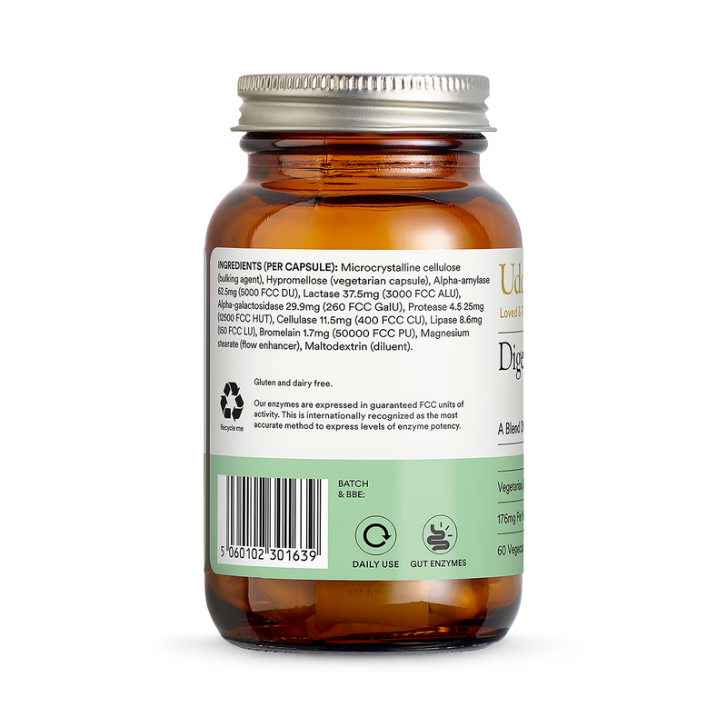 Udo's Choice digestive enzyme blend 176mg 60 vegecaps, imported from the UK