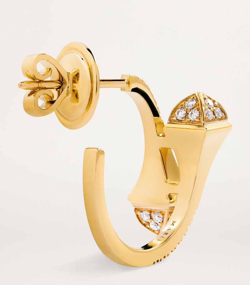 MARLI New York Cleo open hoop earrings with diamonds - British product