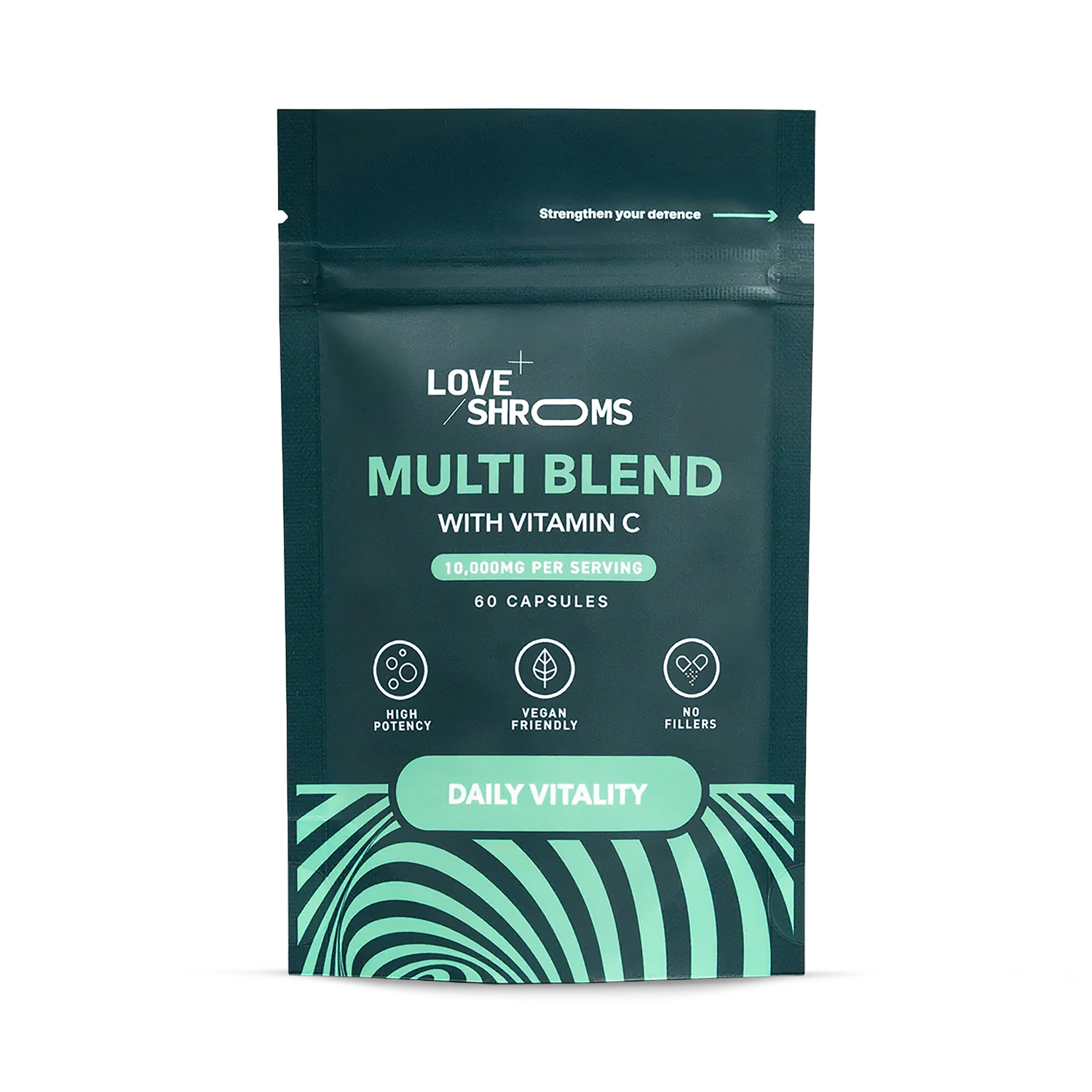 Love Health multi blend mushroom capsules 60ct, UK version