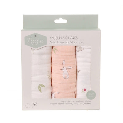 Superdrug Ziggle Muslin Squares Pink Bunnies 3 Pack - اشترِ عبر الإنترنت من McGrocer