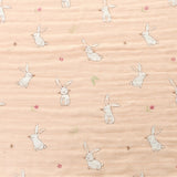 Ziggle Muslin Squares Pink Bunnies 70cm x 70cm (British brand)