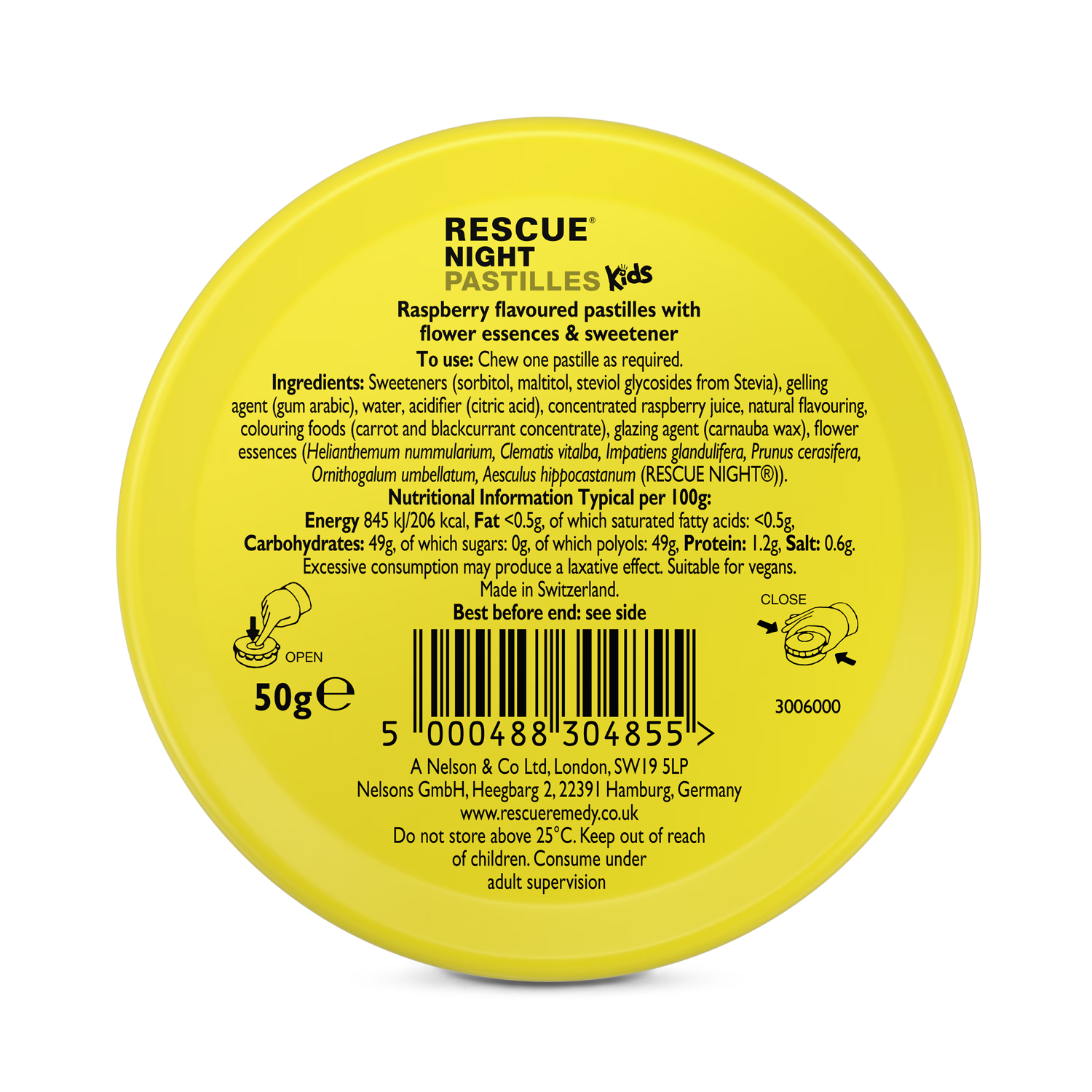 Rescue Remedy Kids Night Pastilles Raspberry 50g (British brand)
