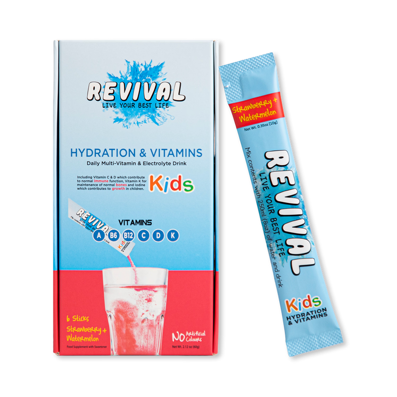Revival kids multivitamin drink strawberry watermelon 6 sachets, UK version