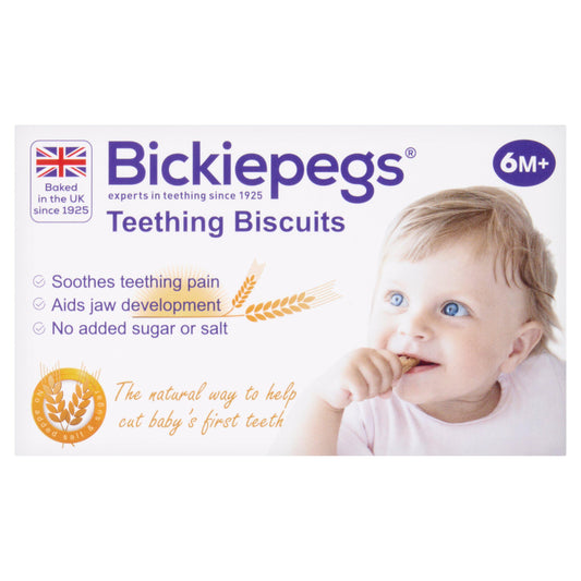 Bickiepegs 9 Natural Teething Biscuits for Children 6m+ 38g snacks & rusks Sainsburys   