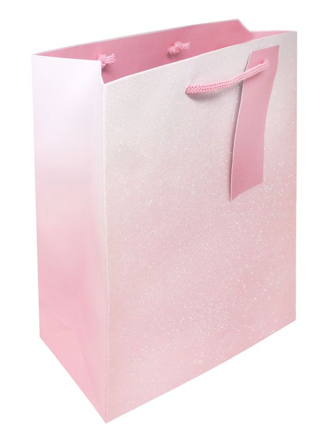 George Home Glitter Pink Large Gift Bag GOODS ASDA   