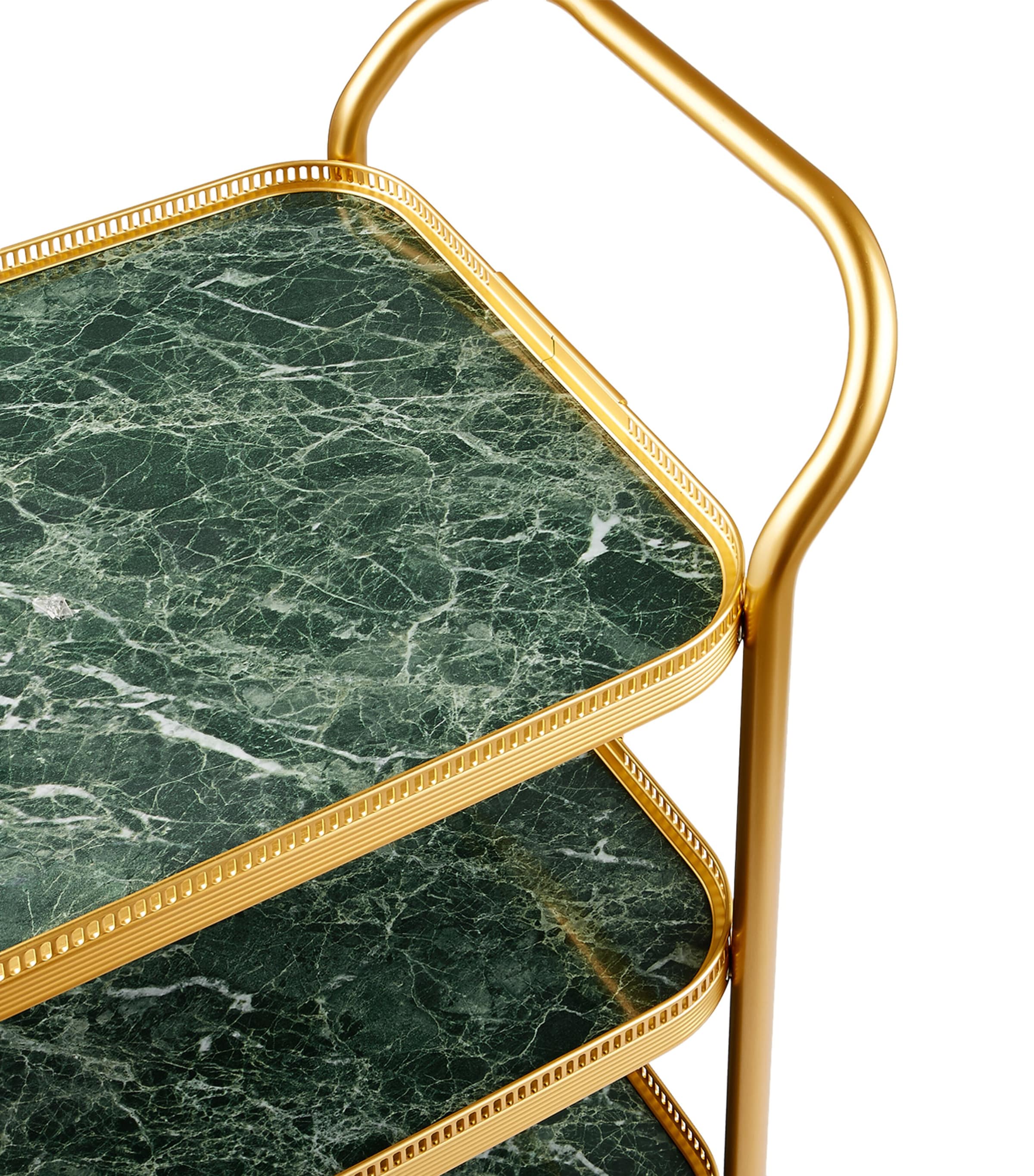 Kaymet Green Marble Three-Tiered Trolley, UK version