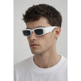 SVNX chunky rectangle sunglasses white frame black lens (British brand)
