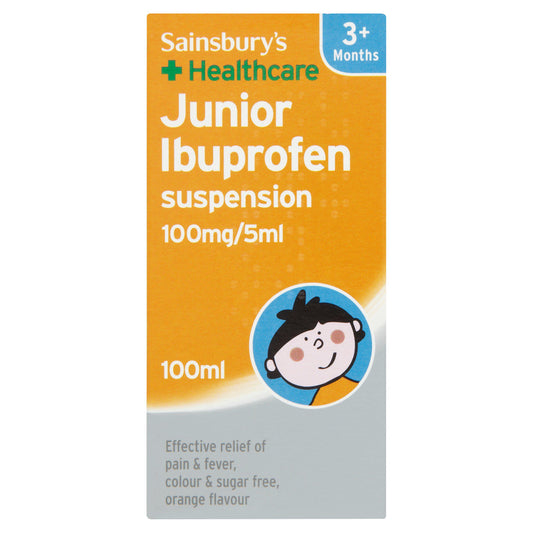 Sainsbury's Junior Ibuprofen 100ml PERSONAL CARE Sainsburys   