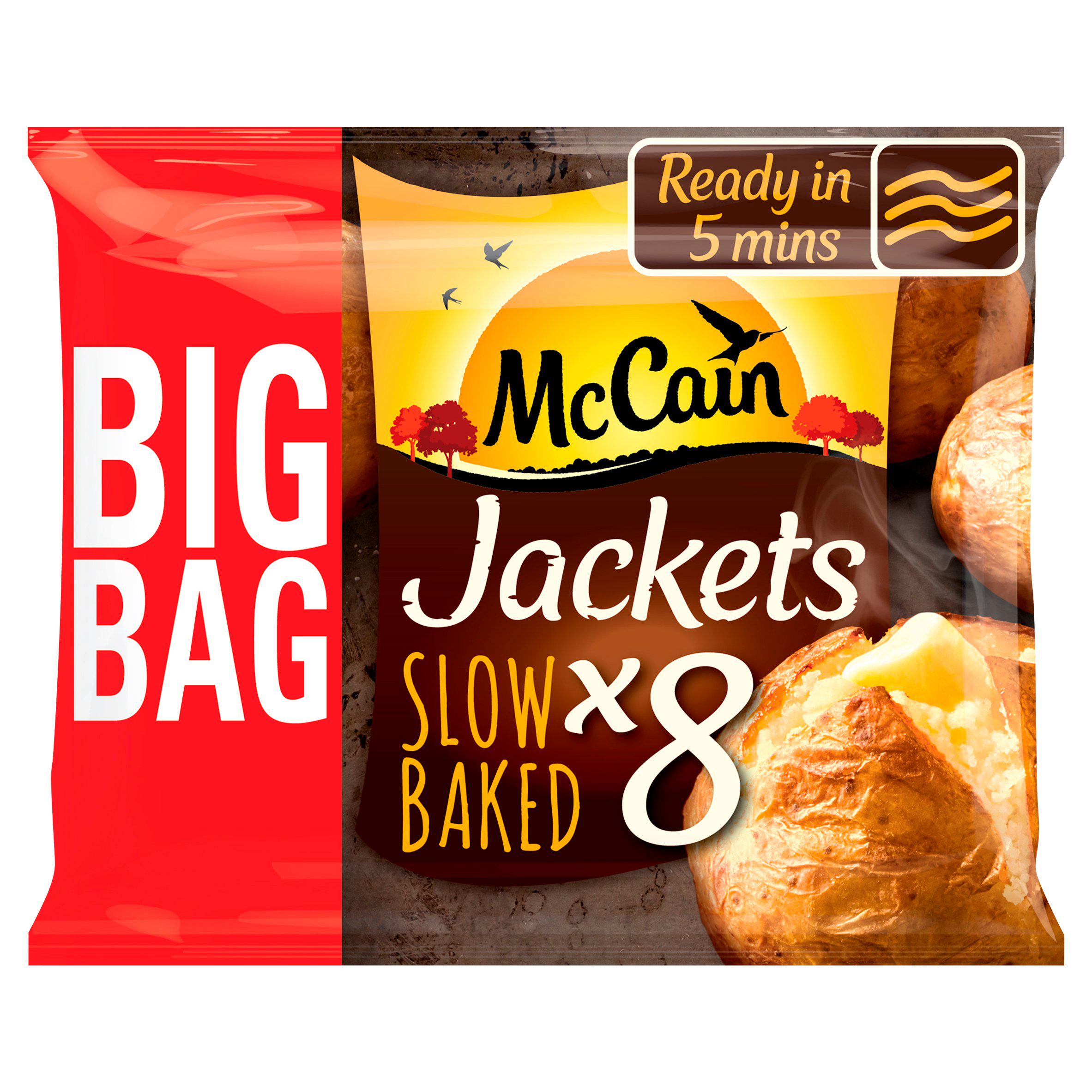 McCain Frozen Baked Jacket Potatoes x8 1.6kg GOODS Sainsburys   