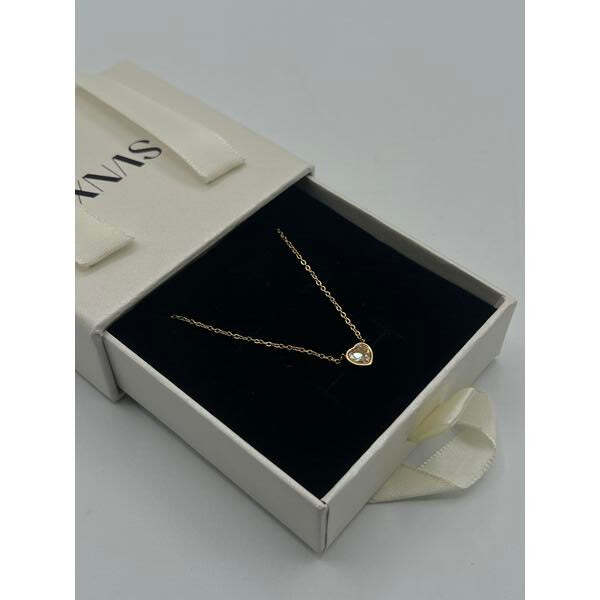 SVNX small crystal heart necklace gold, UK version