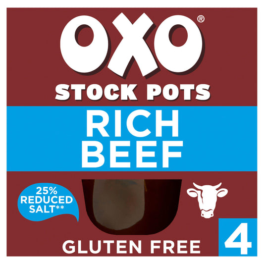 Oxo Reduced Salt Beef with Onion & Rosemary Stock Pots x4 80g gluten free Sainsburys   