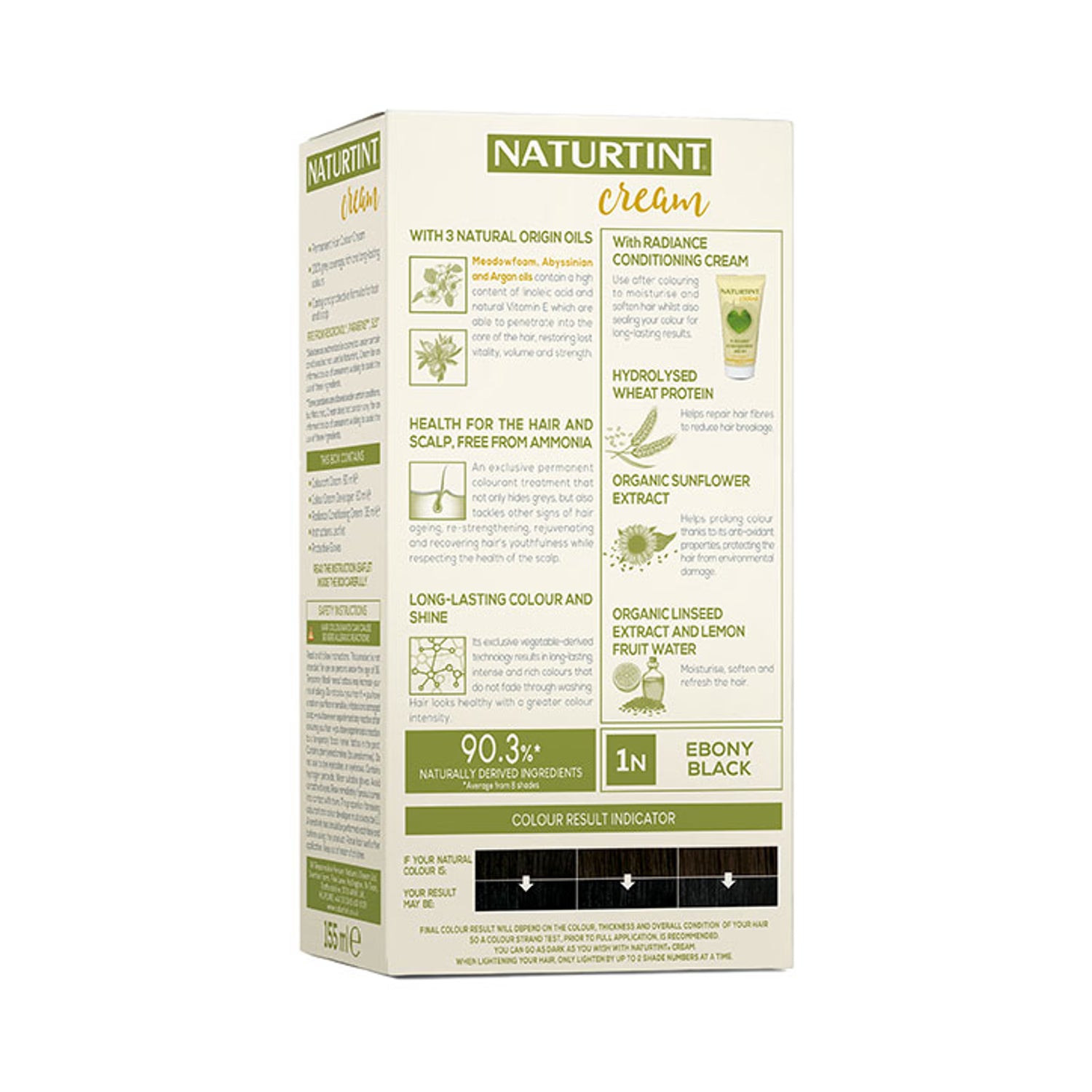 Naturtint permanente Haarcreme 1N Ebenholz Schwarz, UK-Version