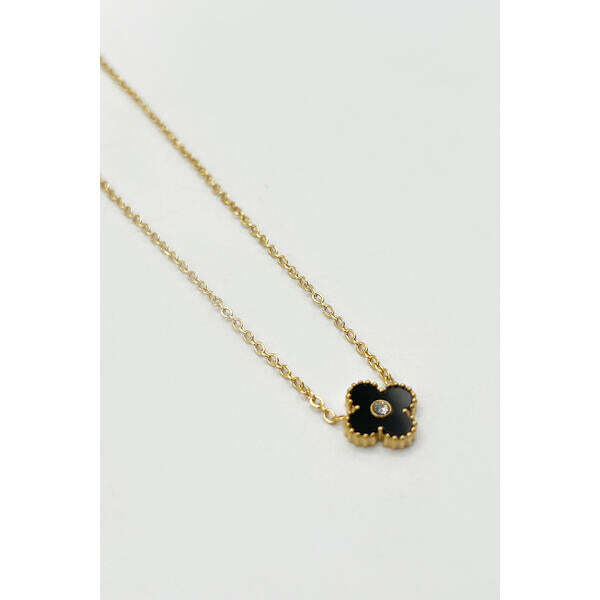SVNX Mini Clover Necklace Gold Black 40+5cm - British product