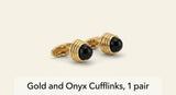 Cartier spring motif onyx cufflinks 24mm, imported from the UK