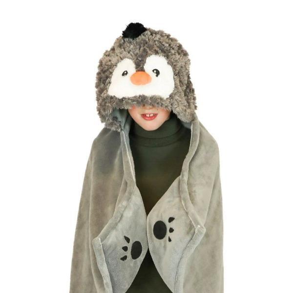 Cozy Noxxiez penguin hooded kids blanket (British brand)
