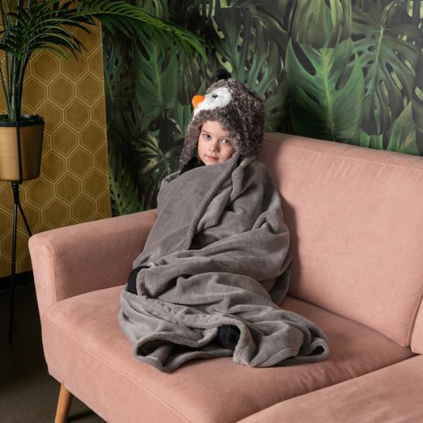 Cozy Noxxiez penguin hooded kids blanket (British brand)