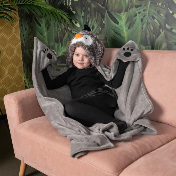 Cozy Noxxiez penguin hooded kids blanket (British brand)