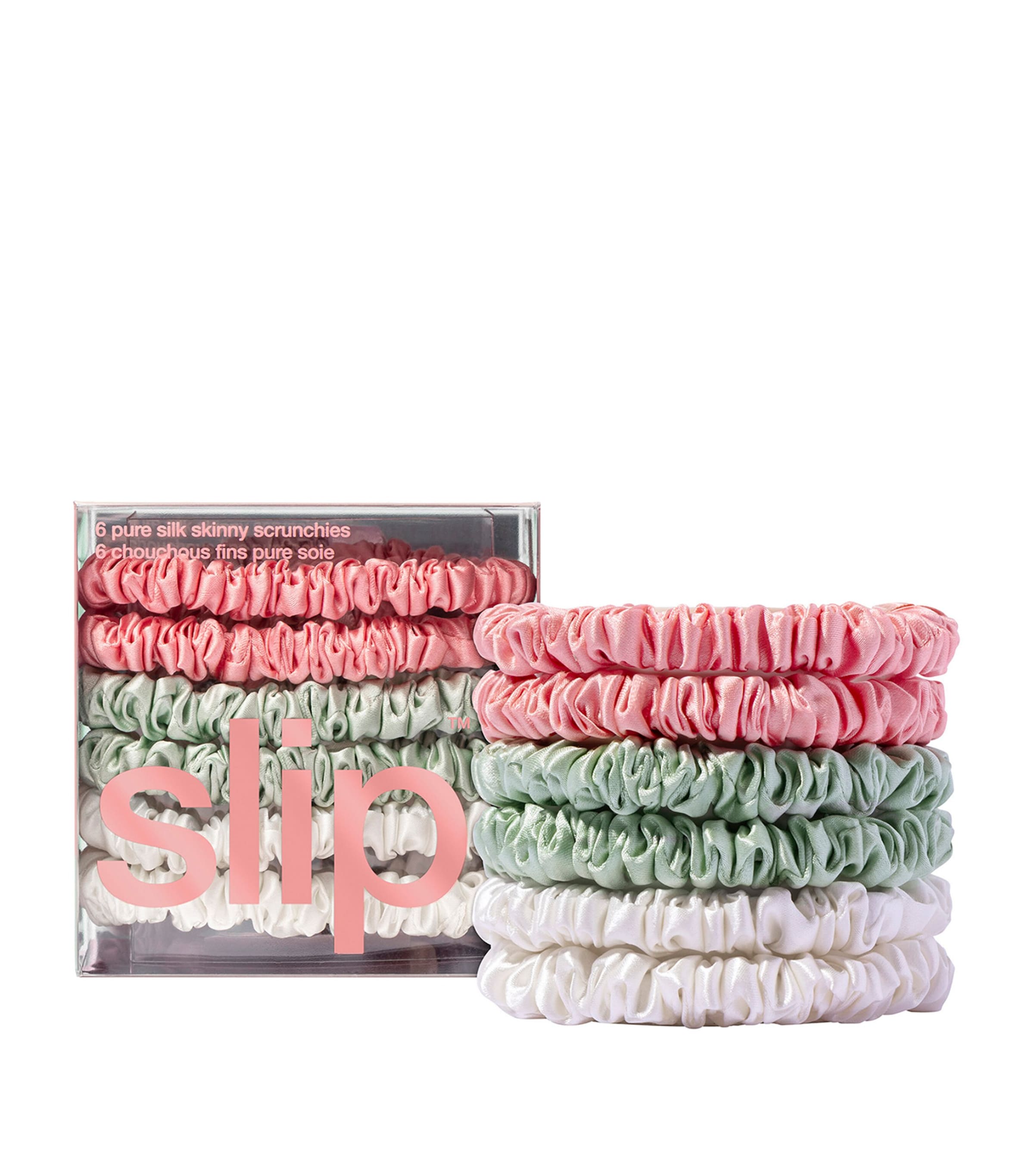 Slip Pure Silk Skinny Scrunchies set of 6 (British brand)