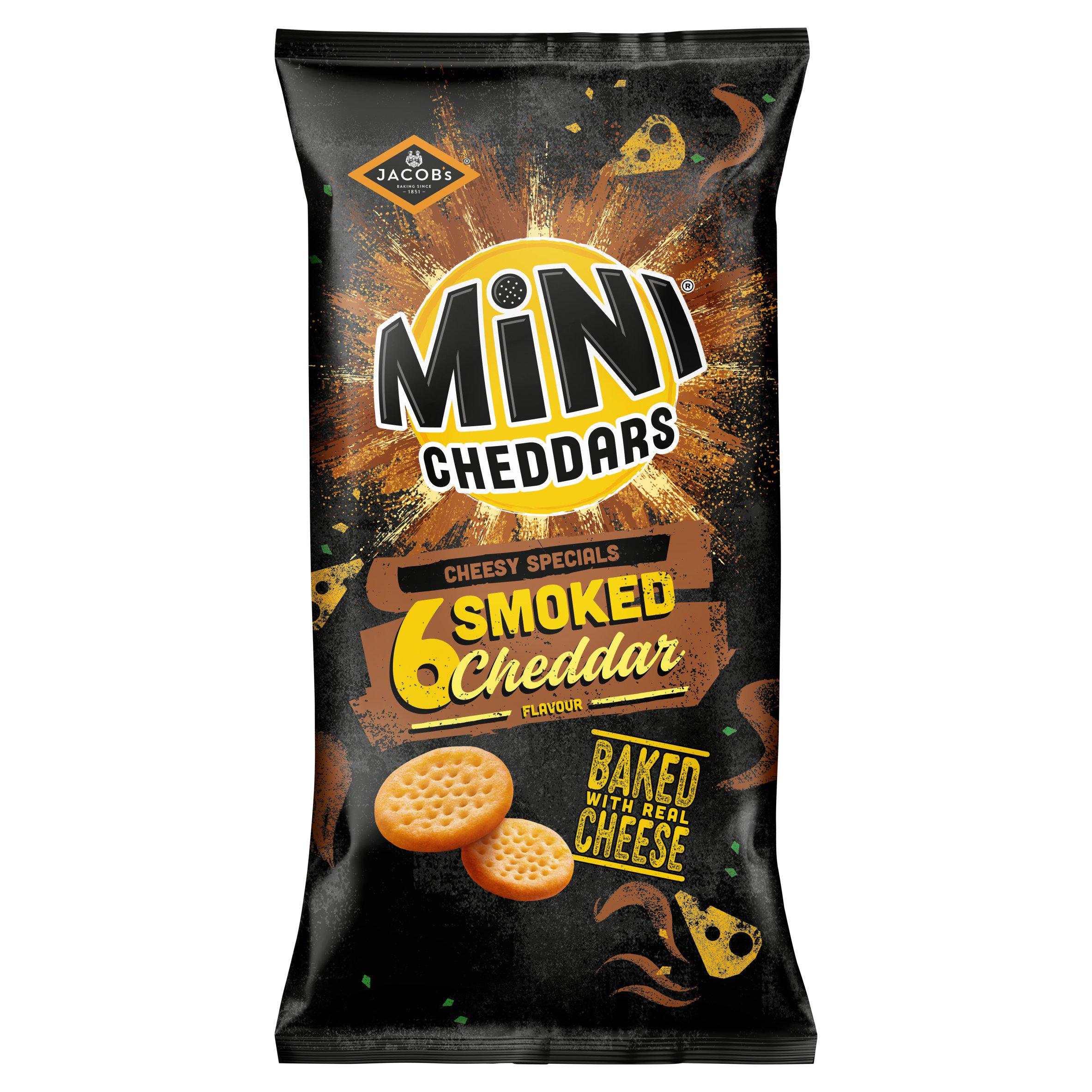 Jacob's Mini Cheddars Smoked Cheddar Multipack Baked Snacks 6x23g GOODS Sainsburys   