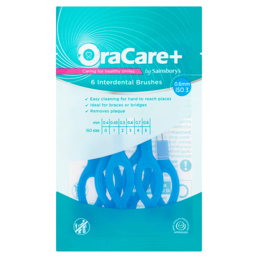 OraCare Interdental Brushes 0.6mm x6 dental accessories & floss Sainsburys   