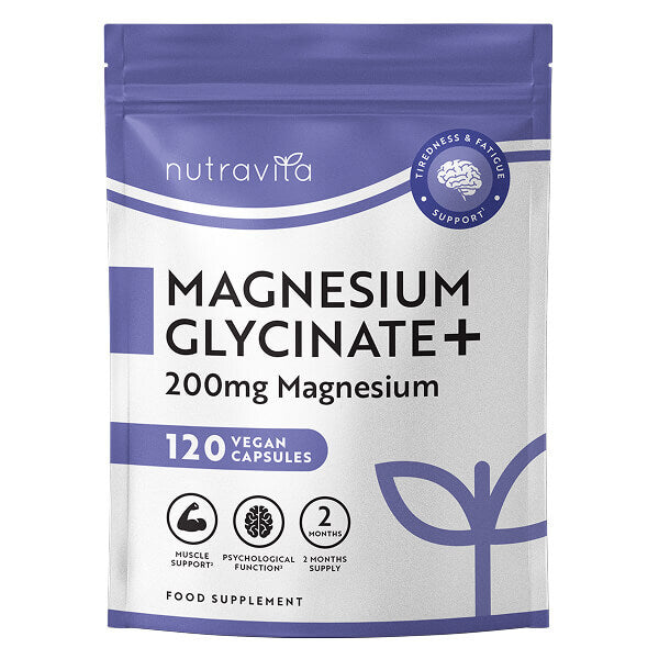 Nutravita Magnesium Glycinate vegan capsules 120 (British brand)