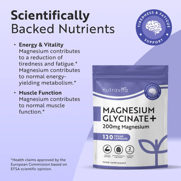 Nutravita Magnesium Glycinate vegan capsules 120 (British brand)