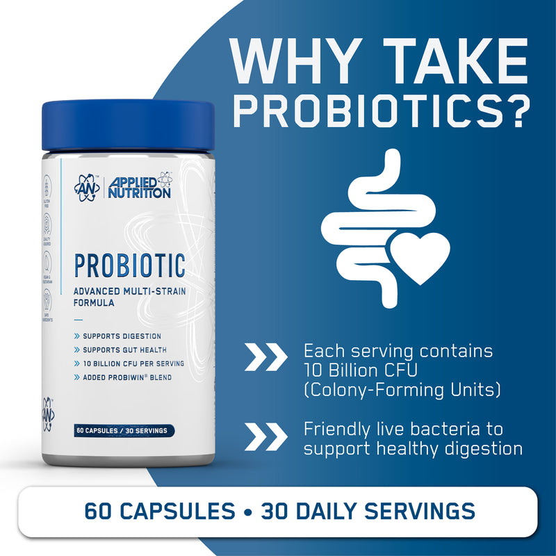 Probiotic Advanced Multi-Strain Formula 60 Capsules, imported from the UK