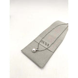 SVNX pearl diamante necklace silver 9mm, imported from the UK