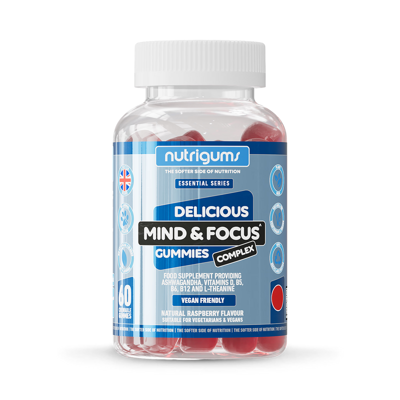 Nutrigums mind focus complex gummies 60 count, imported from the UK
