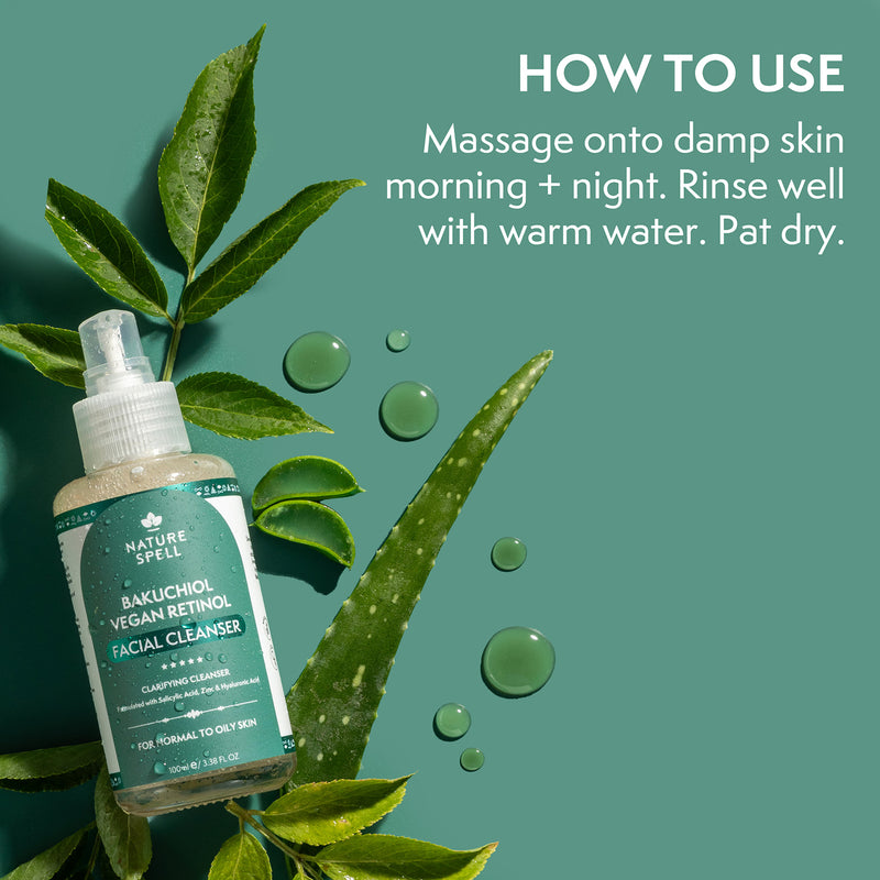 Nature Spell Bakuchiol facial cleanser 100ml, imported from the UK