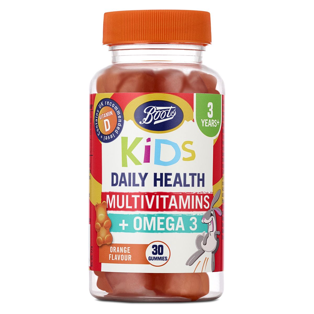 Boots Kids Daily Health Multivitamins + Omega 3 - 30 Orange Flavour Gummies GOODS Boots   