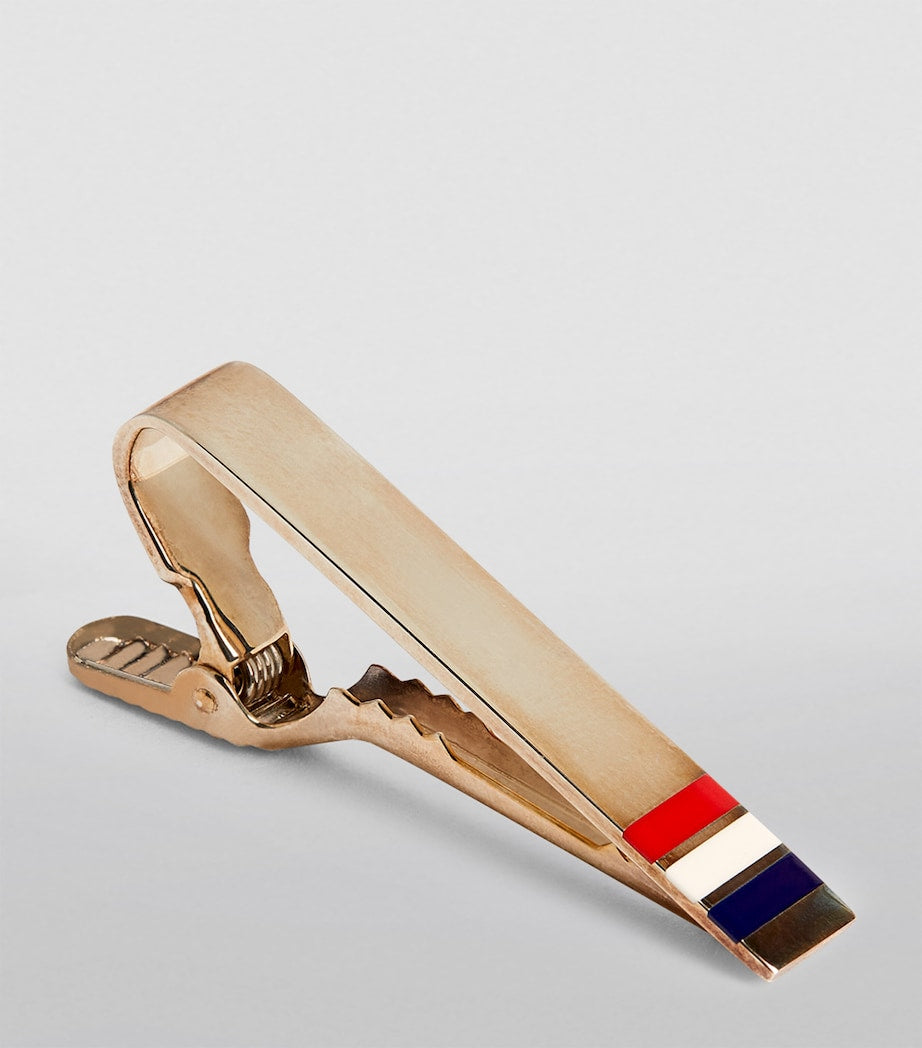Thom Browne sterling silver tie clip tricolour design (British brand)