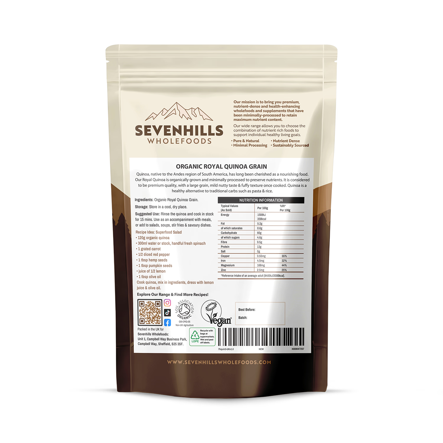 Organic royal quinoa white grain 1kg - British product