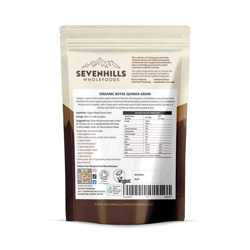 Organic royal quinoa white grain 1kg - British product