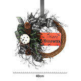 Livingandhome Halloween wreath with bows 60cm, imported from the UK