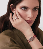 Bvlgari double logo bracelet sterling silver fabric adjustable - British product