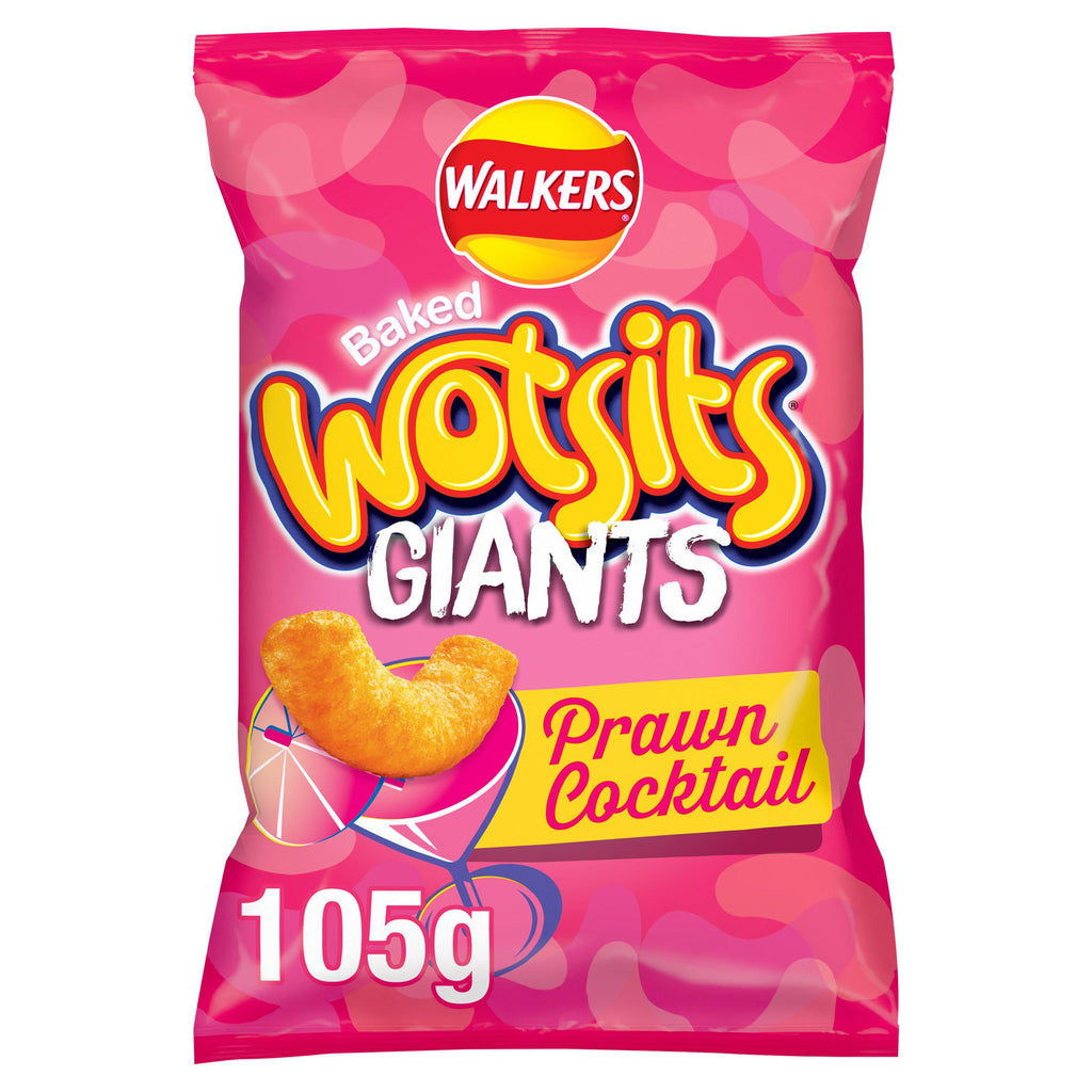 Walkers Wotsits Giants Prawn Cocktail Crisps Snacks 105g