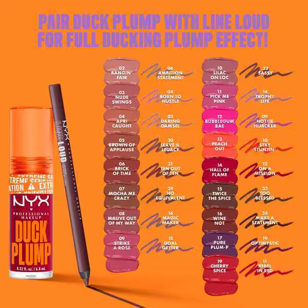 NYX Professional Lip Gloss Duck Plump, imported from the UK