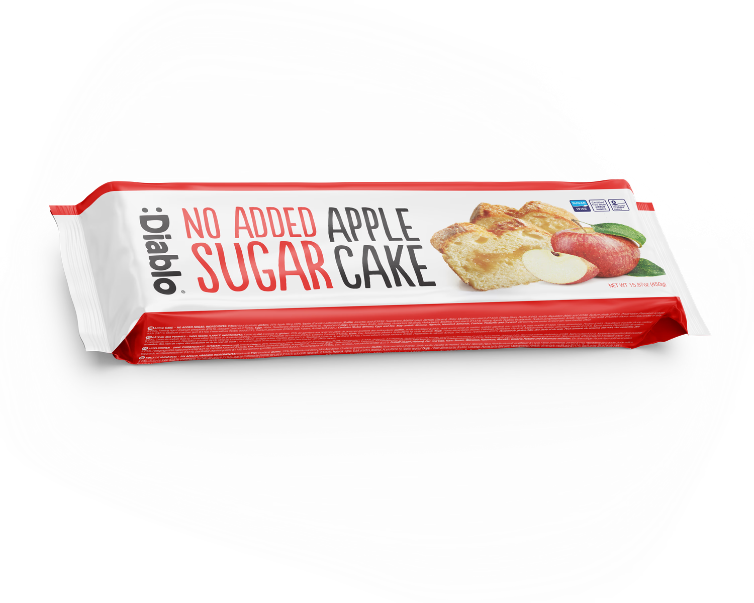 Diablo no added sugar apple cake 450g, UK version
