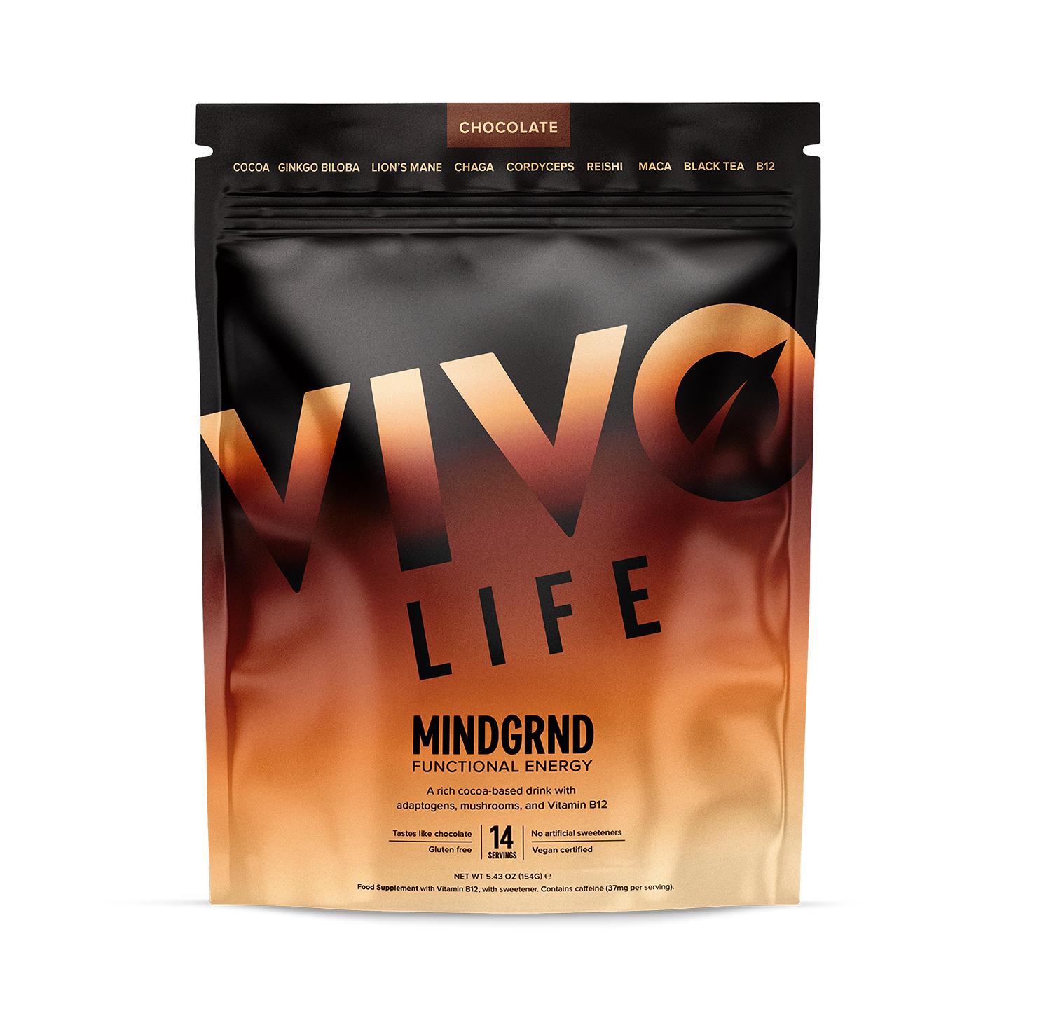 MINDGRND Functional Energy chocolate blend powder, UK productivity drink - British product