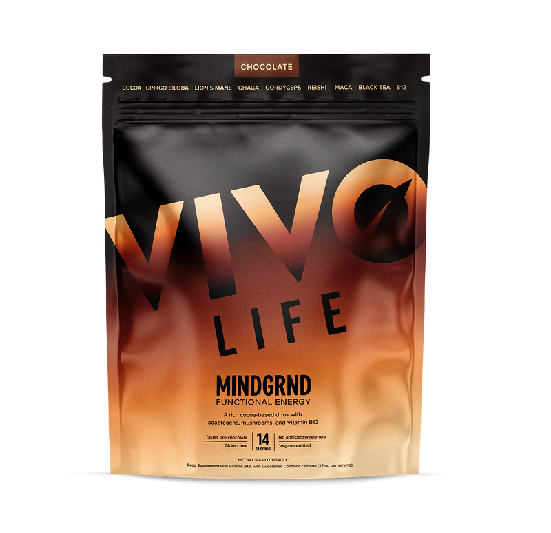MINDGRND Functional Energy chocolate blend powder, UK productivity drink - British product