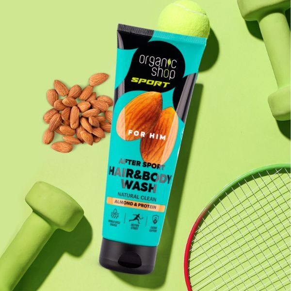 Organic Shop Sport hair and body wash 200ml, imported from the UK
